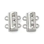 Brass Micro Pave Clear Cubic Zirconia Magnetic Clasps