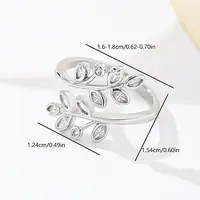 Brass Micro Pave Cubic Zirconia Cuff Rings for Women