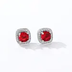 Elegant Zircon Square Stud Earrings for Women