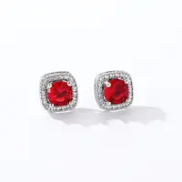 Elegant Zircon Square Stud Earrings for Women