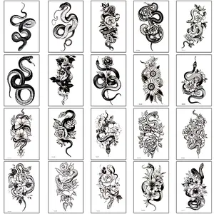20Pcs 20 Styles Removable Temporary Water Proof Tattoos Paper Stickers