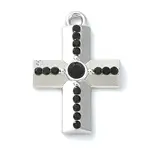 Rack Plating Alloy with Black Rhinestone Pendants