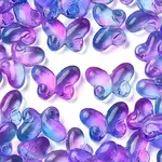 50Pcs Transparent Spray Painted Glass Beads