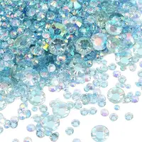 Electroplated Transparent Flat Back Resin Rhinestone Cabochons