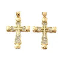 Brass Micro Pave Cubic Zirconia Pendants