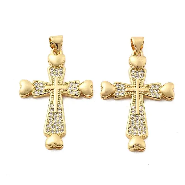 Brass Micro Pave Cubic Zirconia Pendants