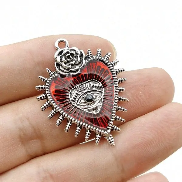 Gothic Style Alloy Resin Pendants