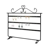 Triple Levels Rectangle Iron Earring Display Stand
