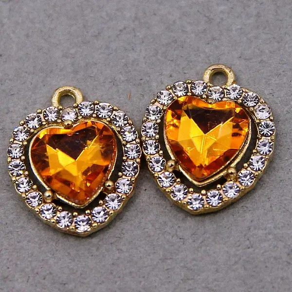 Brass & Acrylic with Rhinestones Pendants