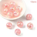 12Pcs Transparent Inner Flower Acrylic Beads