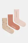 Ponožky Guess RHINESTONES 3-pack dámské, růžová barva, O5RG07 KBZU0