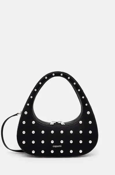 Kabelka Coperni Studded Crossbody Baguette Swipe Bag černá barva, COPBA60STF9003