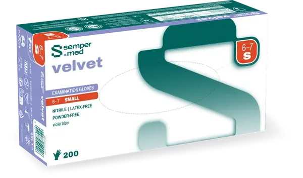 Sempermed Nitril Velvet Jednorázové rukavice vel. S 200 ks
