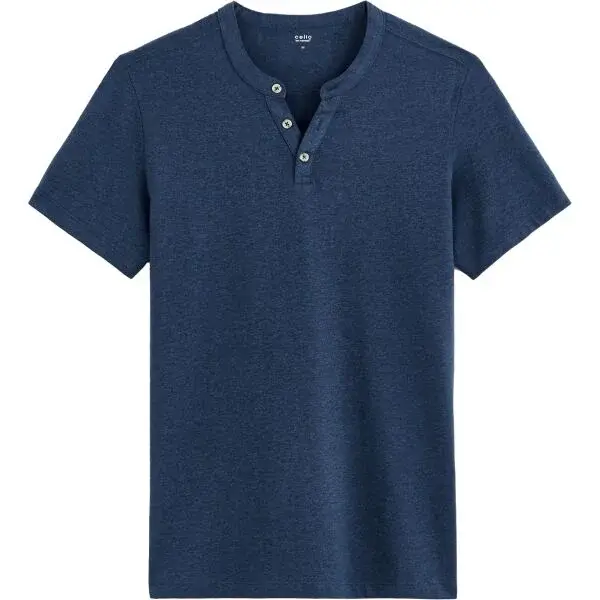 CELIO CEGETI Pánské bavlněné tričko, tmavě modrá, velikost