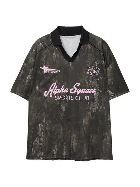 Pull&Bear Tričko 'STWD ALPHA SQUARE SPORTS'  béžová / tmavohnedá / ružová