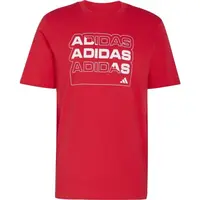 adidas MULTI LINEAR TEE M Pánské triko, červená, velikost