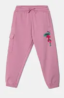 Dětské tepláky Puma X TROLLS Cargo Pants TR růžová barva, s potiskem, 627379