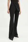 Kalhoty Heliot Emil dámské, černá barva, zvony, high waist, W.10.175.BLK01