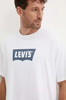 Bavlněné tričko Levi's bílá barva, s potiskem, 000RY