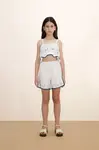 Tinycottons Detský top s prímesou ľanu Tinycottons SWANS BOWS LINEN TOP