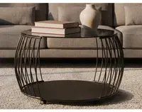 Okrúhly konferenčný stolík Shanghai, 80 cm, čierny/sivý%