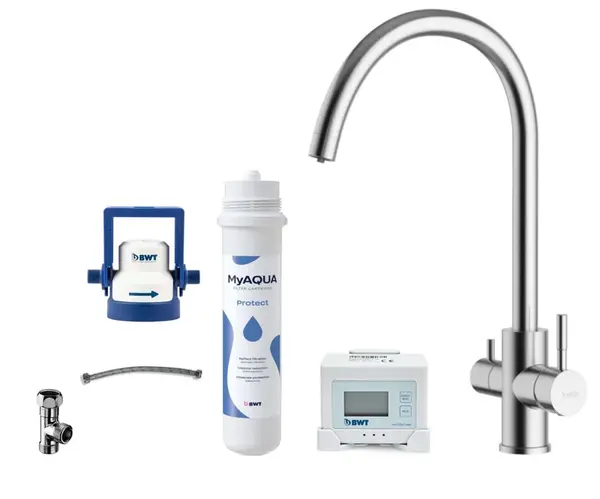 kielle Wimeo - Dřezová baterie včetně filtrace, broušená nerez 10525SFI115