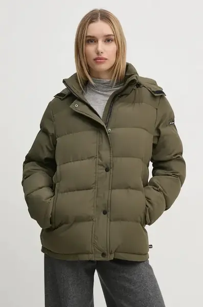 Bunda Pepe Jeans BIBI SHORT dámská, zelená barva, zimní, PL402438