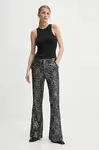 Kalhoty ZADIG&VOLTAIRE dámské, černá barva, zvony, high waist, WWPA00808