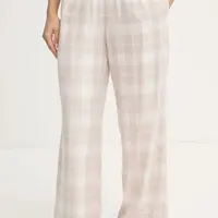 Pyžamové kalhoty Hollister Co. dámské, béžová barva, KI346-4066