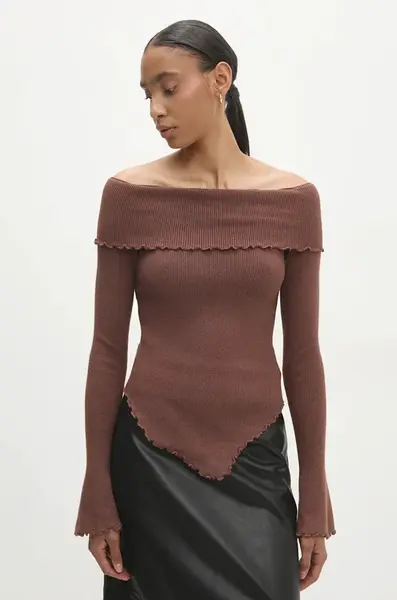 Svetr Answear.LAB dámský, hnědá barva, lehký