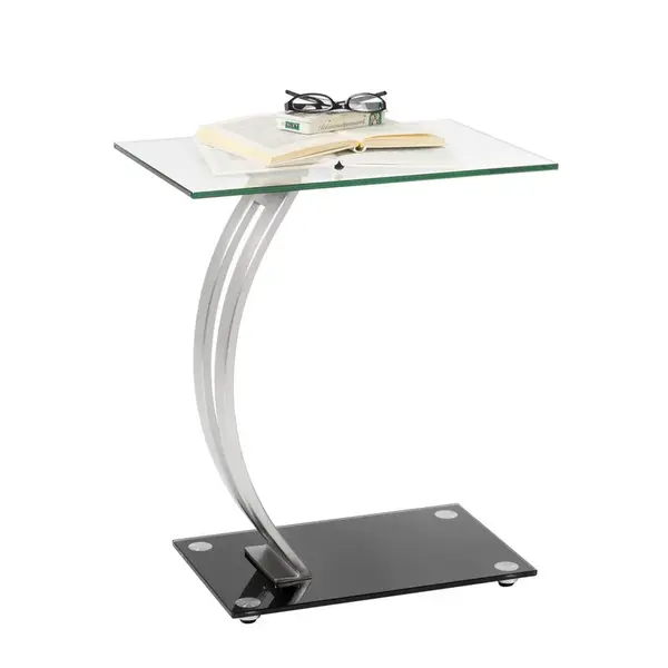 Xora ODKLÁDACÍ STOLEK, čiré, černá, barvy stříbra