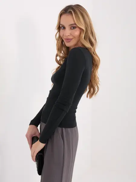 Černá jednobarevná halenka