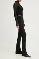 Kalhoty HUGO dámské, černá barva, přiléhavé, high waist, 50530455