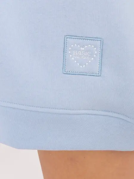 Pastelově modrá oversize mikina bez kapuce