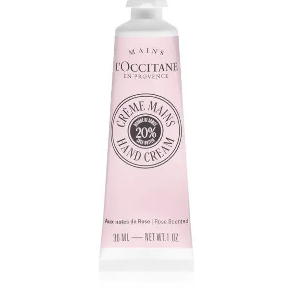 L’Occitane Shea Butter Rose Hand Cream pečující krém na ruce s vůní růží 30 ml