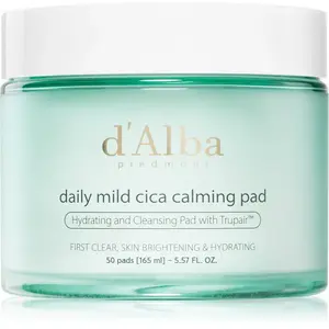 d'Alba Daily Mild Cica Calming Pad upokojujúce vankúšiky pre intenzívnu hydratáciu pleti 50 ks