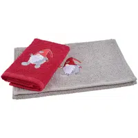 X-Mas RUČNÍK PRO HOSTY, 30/50 cm, šedá, červená