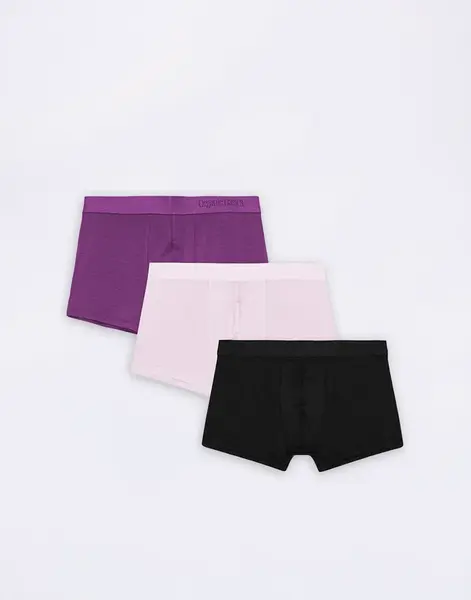 Organic Basics Soft Touch Trunks 3-pack Aubergine / Soft Lilac / Black M