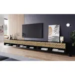 P & B NÍZKÁ KOMODA, černá, dub wotan, 300/30/31 cm