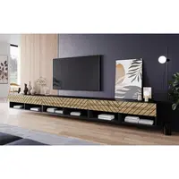 P & B NÍZKÁ KOMODA, černá, dub wotan, 300/30/31 cm