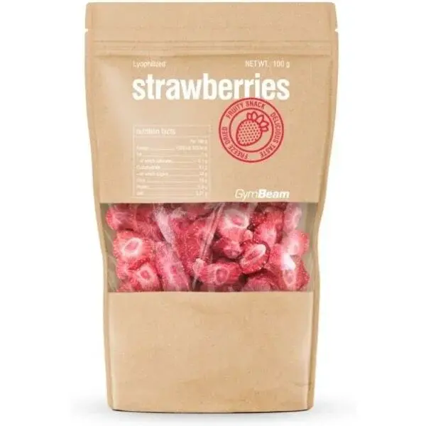 GymBeam LYOFILIZOVANÉ JAHODY - 100 G Snack, , veľkosť