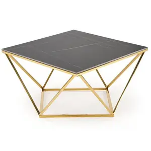 Konferenčný stolík Felicia čierna mramor/zlatá