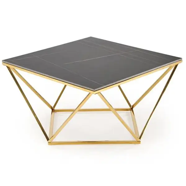 Konferenčný stolík Felicia čierna mramor/zlatá