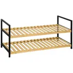 Carryhome REGÁL NA BOTY, přírodní barvy, černá, 70/32/30 cm