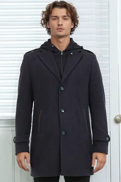 PLT9401 DEWBERRY MEN'S COAT-DIAGONAL NAVY BLUE