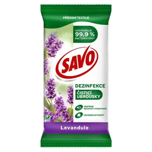 SAVO dezinfekční čisticí ubrousky s vůní levandule 30 ks