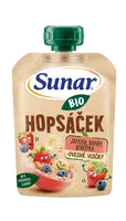 SUNAR BIO ovocná kapsička Hopsáček jahoda, banán, borůvka a ovesné vločky 100 g