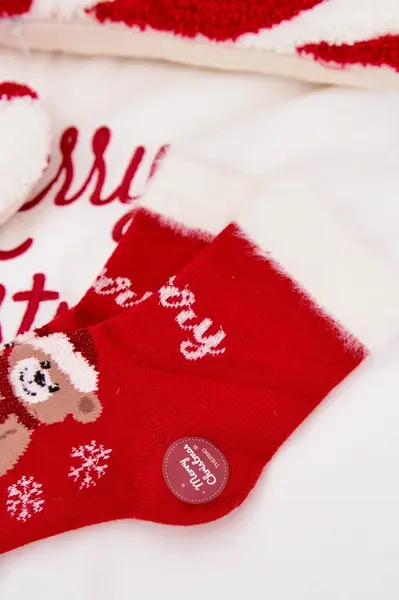 Vánoční dětské ponožky s medvídkem