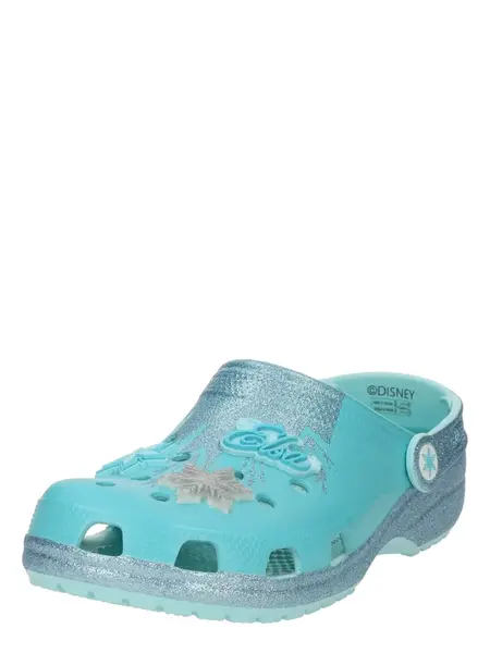 Crocs Otvorená obuv 'Frozen Elsa Classic'  neónovo modrá / modrá melírovaná / sivá