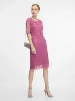 Ružové čipkované puzdrové šaty ORSAY